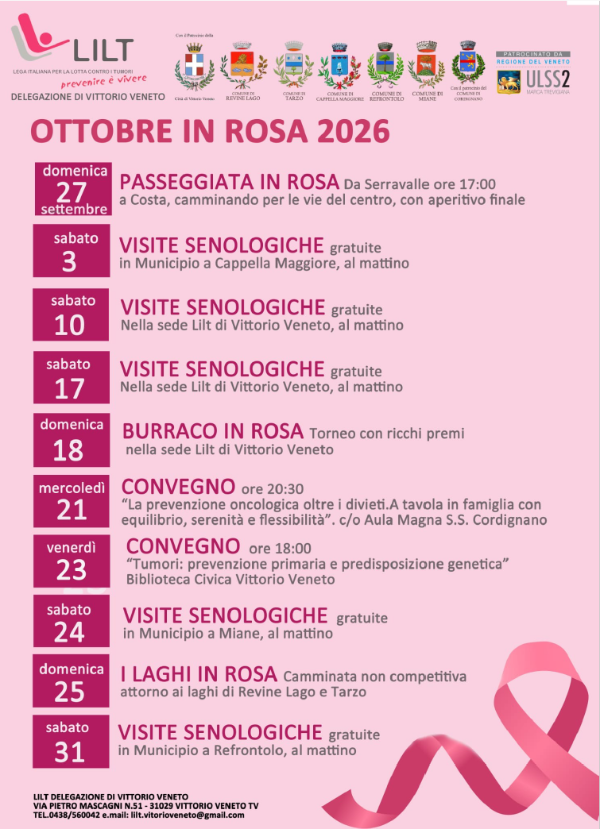 Ottobre in rosa calendario